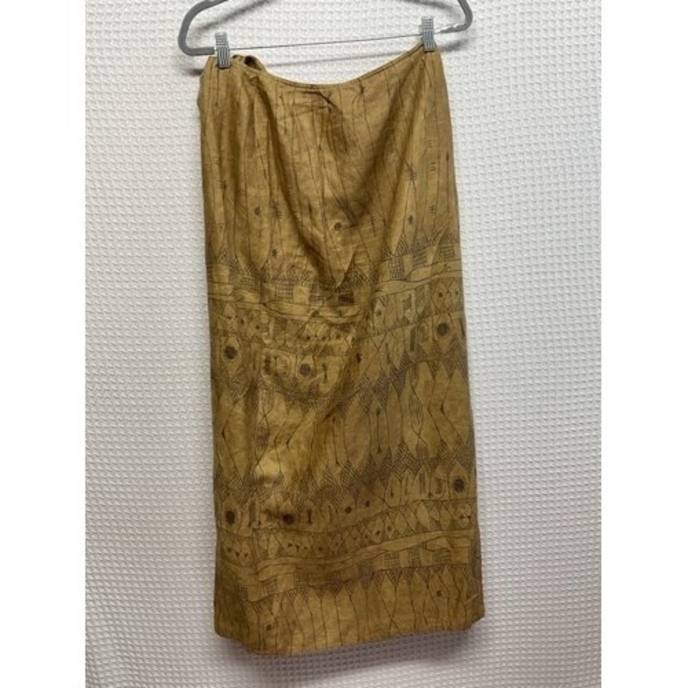 Lauren Ralph Lauren Southern Western Aztec Wrap Midi Skirt Women 8 China Linen - Picture 7 of 10